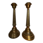 Paire de chandeliers en bronze dor
