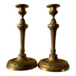 Paire de chandeliers en bronze, style louis xvi, fin xixe d�but xxe si�cle