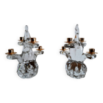Paire de chandeliers cristal schneider 1950