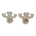 Paire de chandeliers en cristal signs daum croix de lorraine france