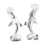 Paire chandeliers dauphins cristalleries royales made in france