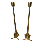 Paire de chandeliers design en bronze