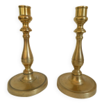 Paire de chandeliers flambeaux en bronze d'poque restauration circa 1820