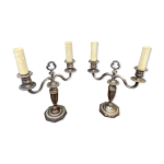 Paire de chandeliers girandoles louis xvi empire argent