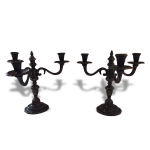 Paire de chandeliers en mtal argent