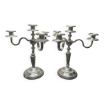Paire de chandelier, placage argent 12 grammes, fabiora, paris, luxe