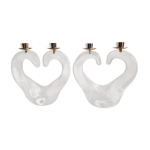 Paire de chandeliers schneider en cristal des annes 50