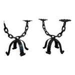 Paire de chandeliers de style brutaliste