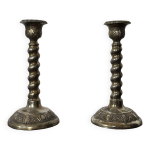 Paire de chandeliers torsads vintage