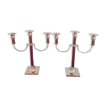 Paire de chandeliers trois feux