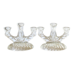 Paire de chandeliers en verre