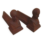 Paire de chenets anciens - effigie napolon iii