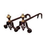 Paire de chenets en bronze dor et fer du xixe