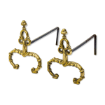 Paire de chenets en bronze dor style louis xv accessoire de chemine ancien