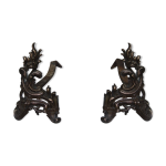 Paire de chenets en bronze louis xv
