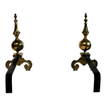 Paire de chenets en bronze, style baroque