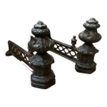 Paire de chenets en bronze style louis xvi