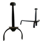 Paire de chenets brutalistes vintage