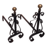 Paire de chenets de chemin�es