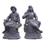 Paire de chenets de chemine vintage, chenets anthropomorphe, accessoires chemine