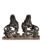 Paire de chenets en fonte