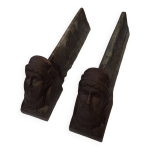 Paire de chenets en fonte