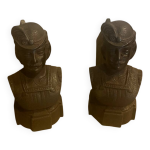 Paire de chenets en fonte visage