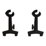 Paire de chenets modernistes en fonte et fer forg�