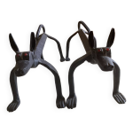 Paire de chenets zoomorphes