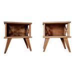 Paire de chevets anciens pieds compas