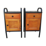 Paire de chevets des annes 60, pitement en tubes mtalliques