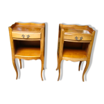 Paire de chevets, ton merisier