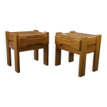 Paire de chevets en orme pour maison regain 1970's Paire de chevets en orme pour maison regain 1970's