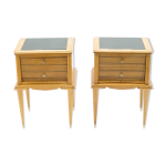 Paire de chevets en sycomore laiton 1950