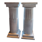 Paire de colonnes sellettes terre cuite maille