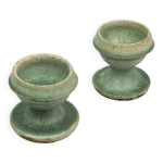 Paire de coquetiers / bougeoir d alexandre bigot gr�s art nouveau