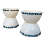 Paire de coquetiers fa�ence terre de fer vintage
