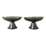 Paire de coupes en verre compotiers tazza, vers 1950 - 1970