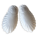 Paire de coupelles coquilles en porcelaine