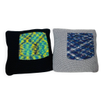 Paire de coussins en crochet vintage, annes 70