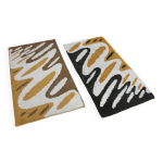 Paire de descente de lit laine 1970 fait main Paire de descente de lit laine 1970 fait main