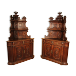 Paire d'encoignures de chteau xixeme