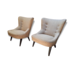 Paires de fauteuils annes 50