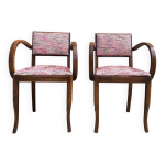 Paire de fauteuil annees 60 bridge tissu nobilis Paire de fauteuil annees 60 bridge tissu nobilis