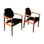 Paire de fauteuils arne vodder - fd - 184 Paire de fauteuils arne vodder - fd - 184