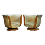 Paire de fauteuils art déco 1930 le malandre Paire de fauteuils art déco 1930 le malandre