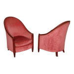 Paire de fauteuils art d�co par ren� joubert & philippe petit pour dim,