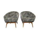 Paire de fauteuils baquets vintage annes 60