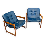 Une paire de fauteuils bauchaus par fredrik kayser pour vatne mbler, norvge, annes 1960.