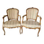 Paire de fauteuils bergres anciens style louis xv